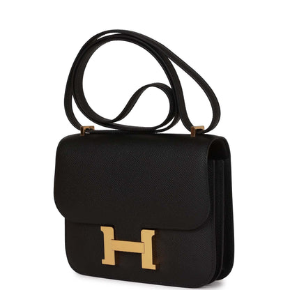 Hermes Constance 18 Black Epsom Gold Hardware