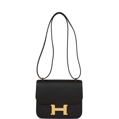 Hermes Constance 18 Black Epsom Gold Hardware