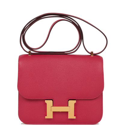 Hermes Constance 18 Framboise Chevre Gold Hardware