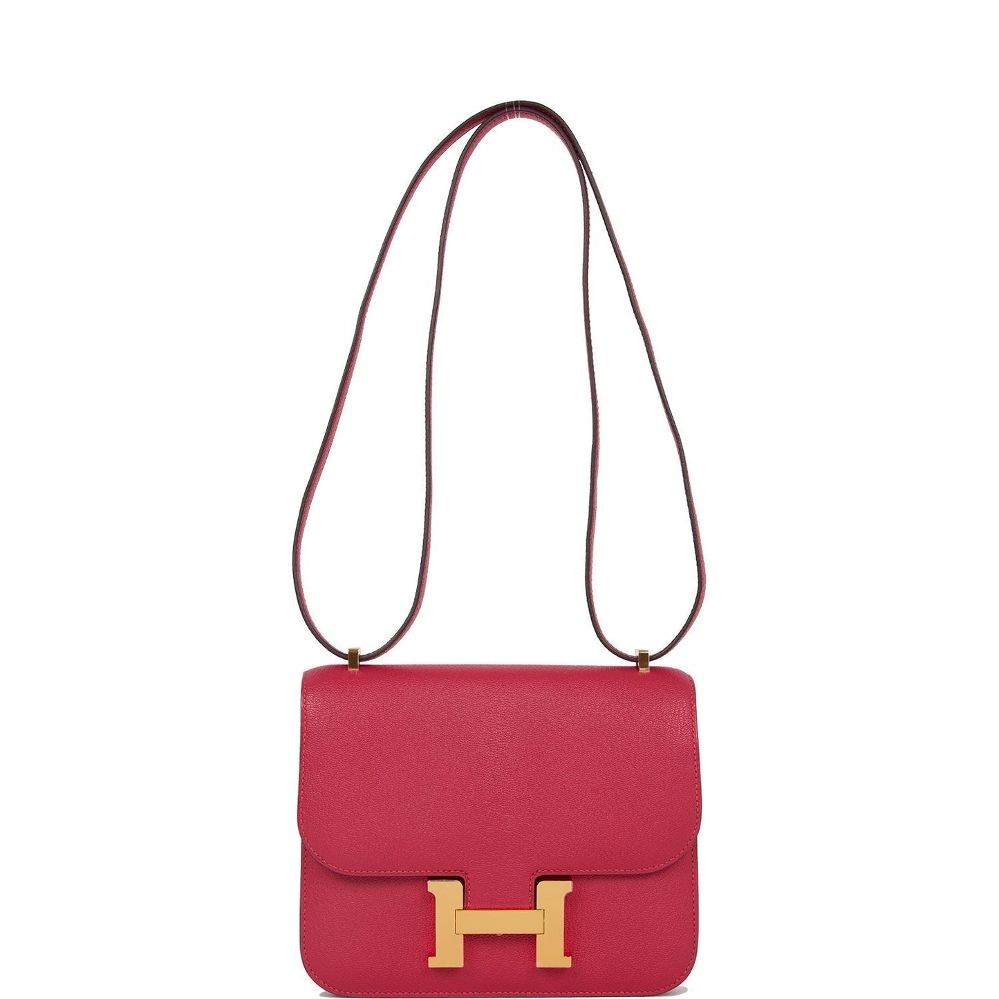 Hermes Constance 18 Framboise Chevre Gold Hardware