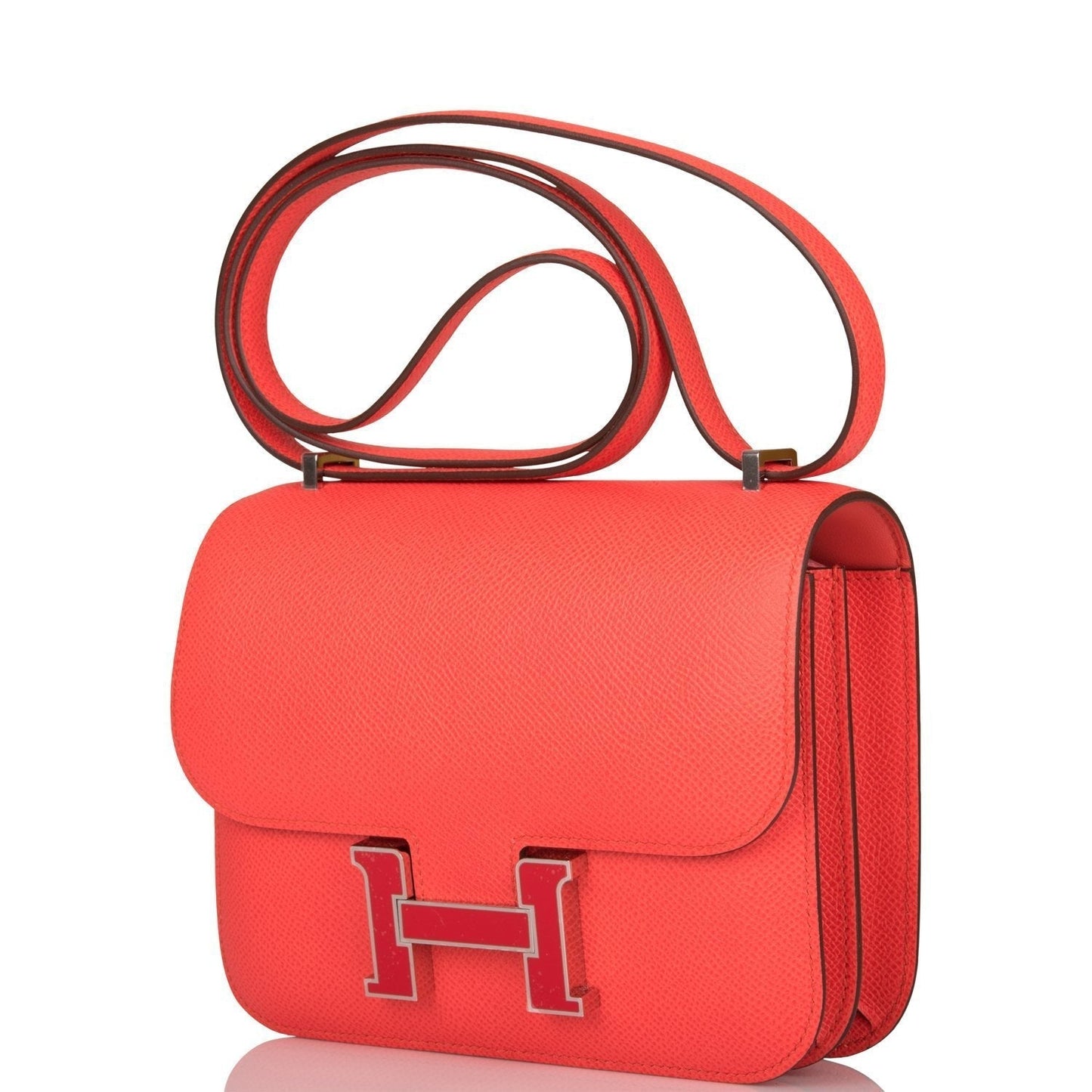 Hermes Constance 18 Rose Texas Epsom Palladium Hardware