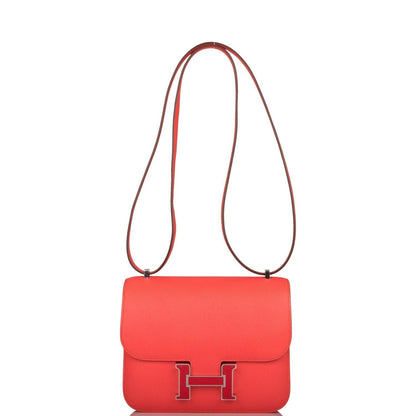 Hermes Constance 18 Rose Texas Epsom Palladium Hardware