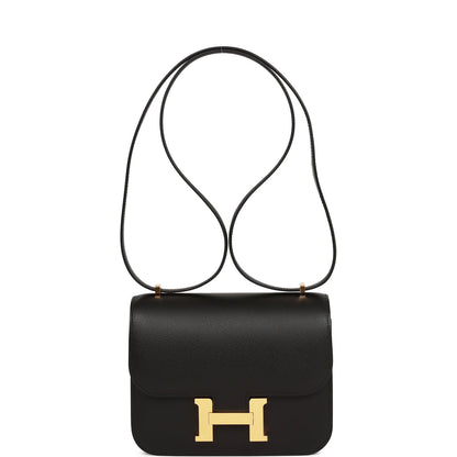 Hermes Constance 18 Black Epsom Gold Hardware