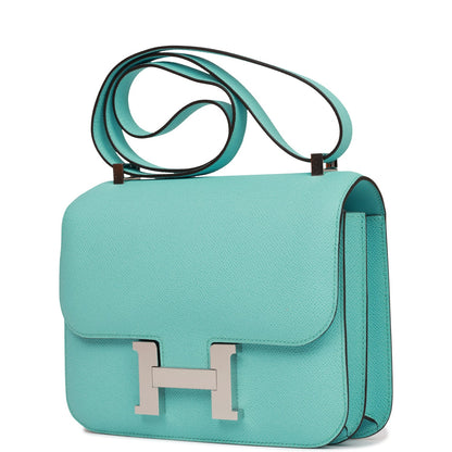 Hermes Constance 24 Bleu Atoll Epsom Palladium Hardware