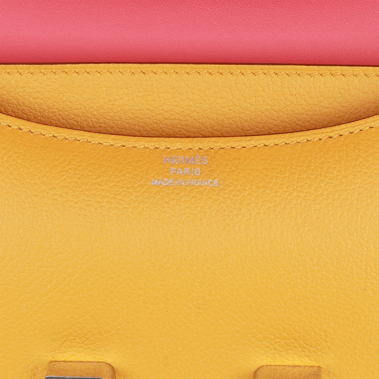 Hermes Constance 18 Jaune Ambre Verso Evercolor Palladium Hardware