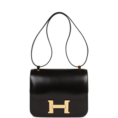 Hermes Constance 24 Black Box Gold Hardware