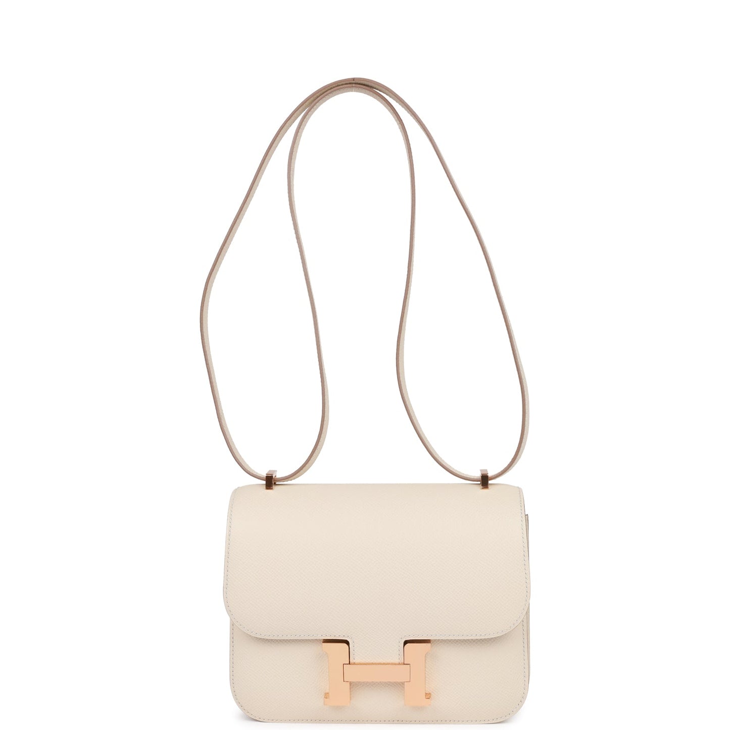 Hermes Special Order (HSS) Constance 18 Craie Verso Epsom Rose Gold Hardware