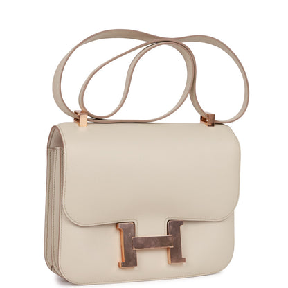 Hermes Constance 24 Gris Perle Evercolor Rose Gold Hardware