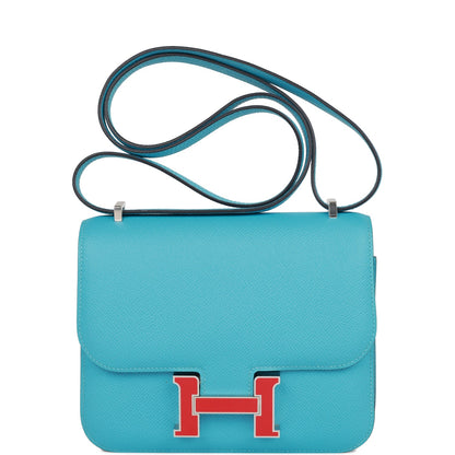 Hermes Constance 18 Bleu du Nord Epsom Palladium Hardware