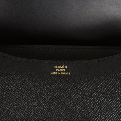 Hermes Constance 18 Black Epsom Gold Hardware