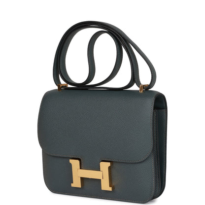 Hermes Constance 18 Bleu Orage Epsom Gold Hardware