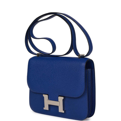 Hermes Constance 18 Bleu Electric Chevre Palladium Hardware