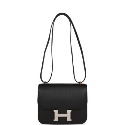 Hermes Constance 18 Black Epsom Palladium Hardware