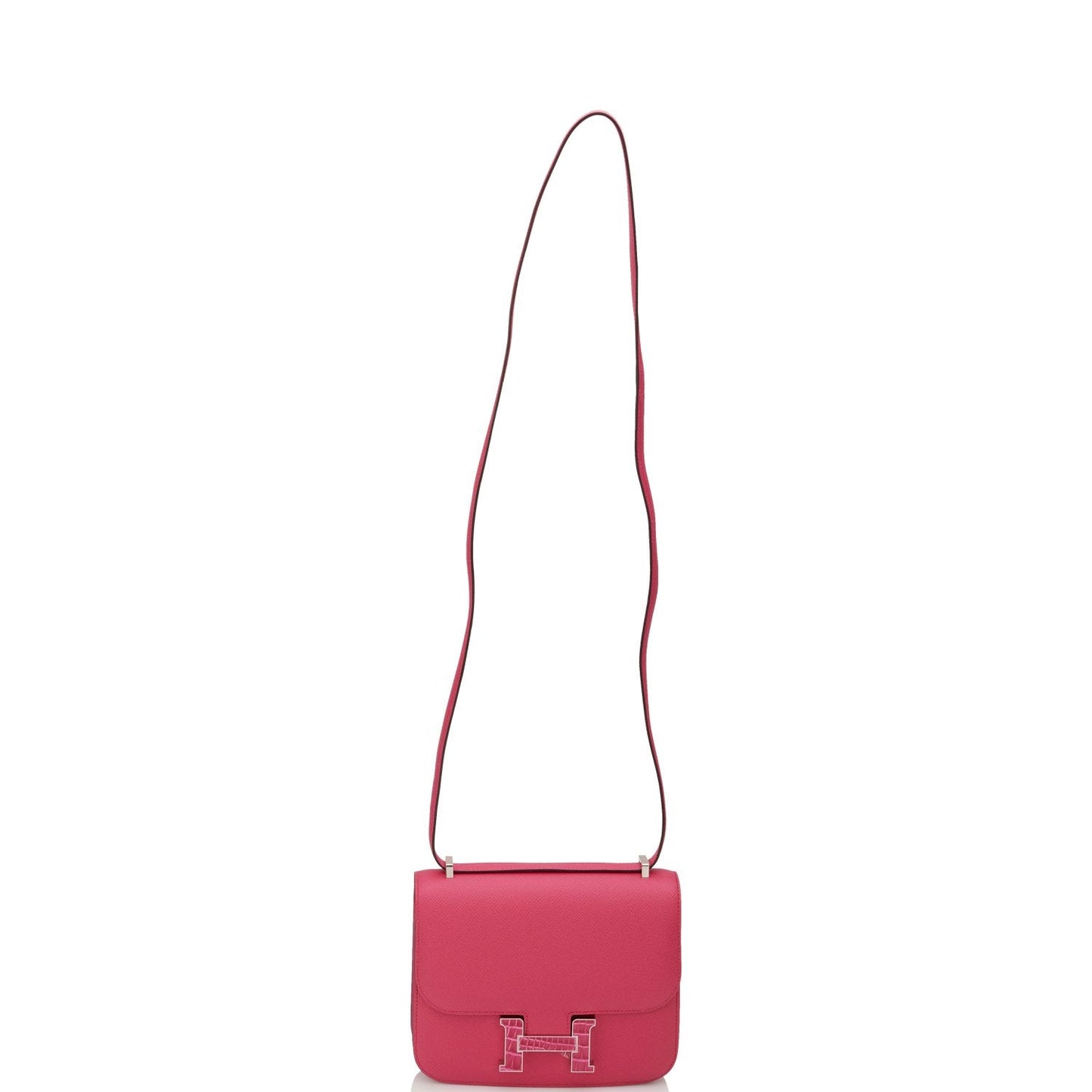 Hermes Constance 18 Rose Mexico Epsom and Alligator Palladium Hardware
