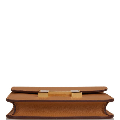 Hermes Constance Slim Wallet Biscuit Epsom Gold Hardware