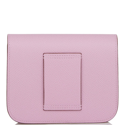 Hermes Constance Slim Wallet Mauve Sylvestre Epsom Palladium Hardware