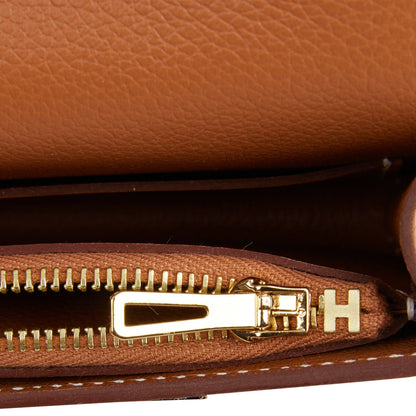 Hermes Constance Slim Wallet Gold Evercolor Gold Hardware
