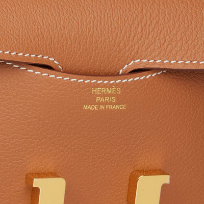 Hermes Constance Slim Wallet Gold Evercolor Gold Hardware
