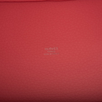 Hermes Rose Sakura Clemence Picotin Lock 18cm Palladium Hardware