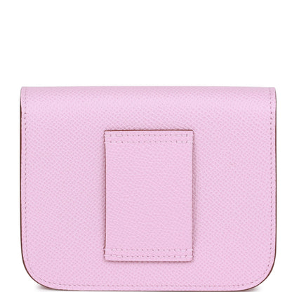 Hermes Constance Slim Wallet Mauve Sylvestre Epsom Palladium Hardware