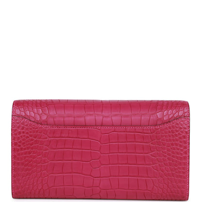 Hermes Constance Wallet To Go Rose Scheherazade Matte Alligator Gold Hardware