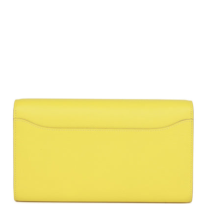 Hermes Constance Wallet To Go Lime Evercolor Gold Hardware