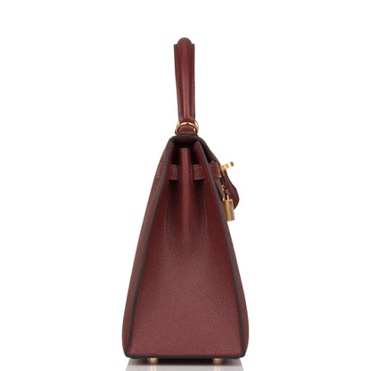 Hermes Kelly 25 Sellier Rouge H Epsom Gold Hardware