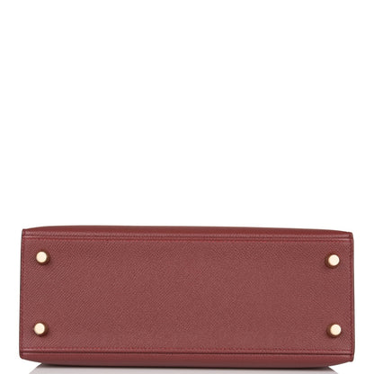 Hermes Kelly 25 Sellier Rouge H Epsom Gold Hardware