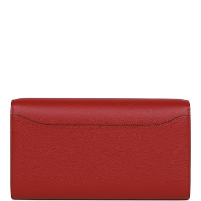 Hermes Constance Wallet To Go Rouge Grenat Evercolor Gold Hardware