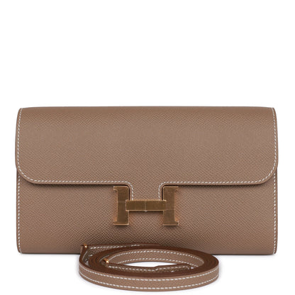 Hermes Constance Wallet To Go Etoupe Epsom Gold Hardware