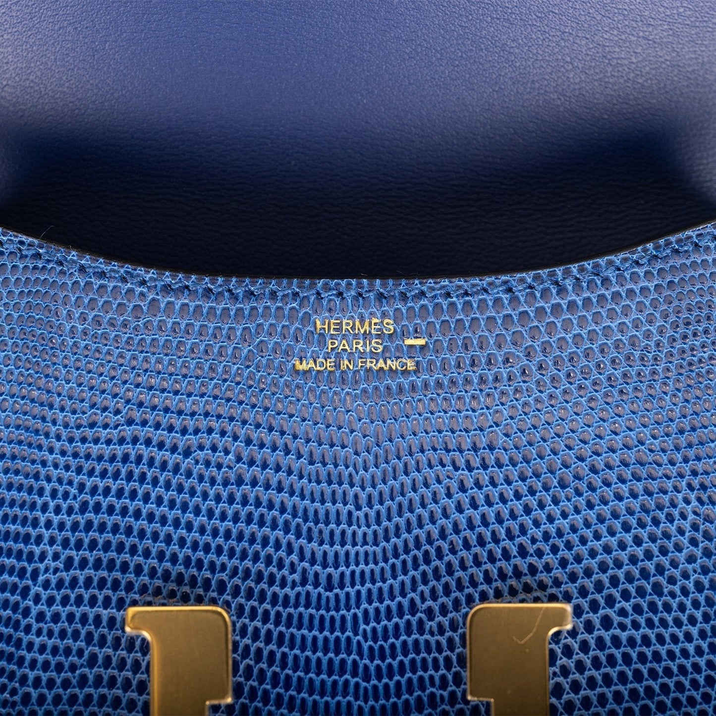 Hermes Micro Constance 14 Bleu Saphir Lizard Niloticus Gold Hardware
