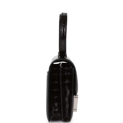 Hermes Constance 18 Black Shiny Alligator Palladium Tiger's Eye Hardware