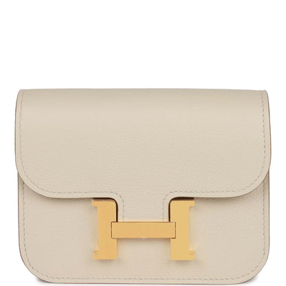 Hermes Constance Slim Wallet Beton Evercolor Gold Hardware