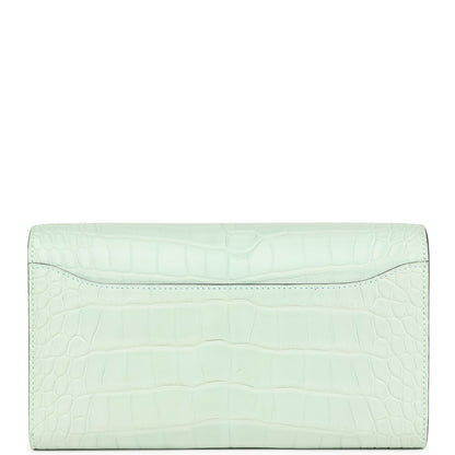 Hermes Constance Wallet To Go Vert D'eau Matte Alligator Palladium Hardware