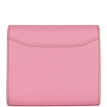 Hermes Constance Compact Wallet 5P Bubblegum Epsom Palladium Hardware