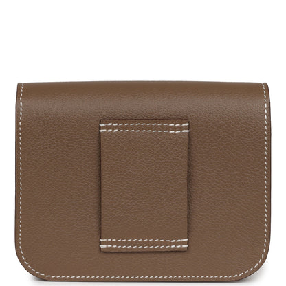 Hermes Constance Slim Wallet Etoupe Evercolor Palladium Hardware