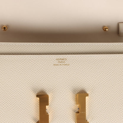 Hermes Constance To Go Wallet Craie Epsom Gold Hardware