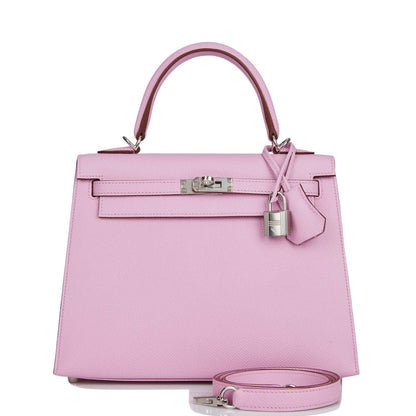 Hermes Kelly 25 Sellier Mauve Sylvestre Epsom Palladium Hardware