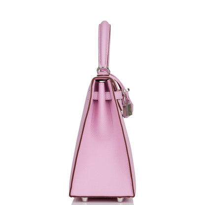Hermes Kelly 25 Sellier Mauve Sylvestre Epsom Palladium Hardware