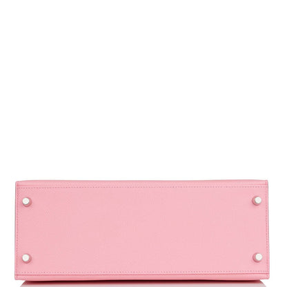 Hermes Kelly 28 Sellier Rose Confetti Epsom Palladium Hardware
