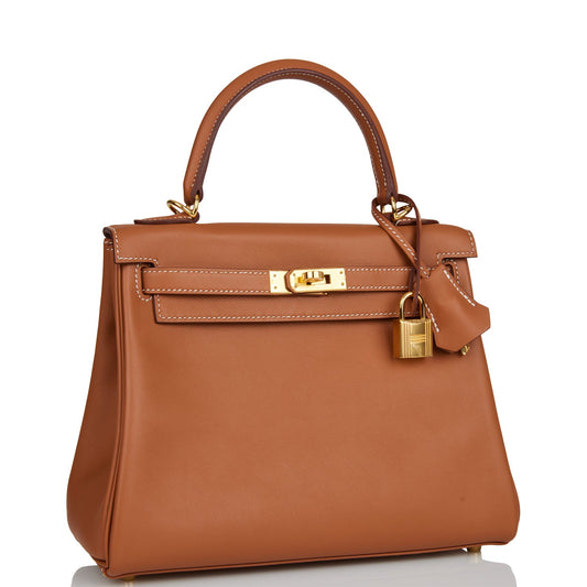 Hermes Kelly 25 Retourne Gold Swift Gold Hardware