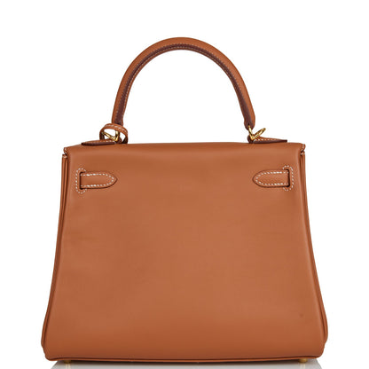 Hermes Kelly 25 Retourne Gold Swift Gold Hardware