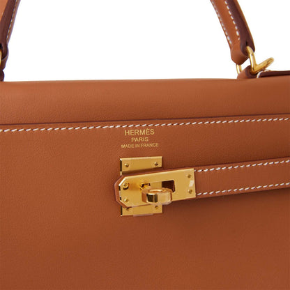 Hermes Kelly 25 Retourne Gold Swift Gold Hardware