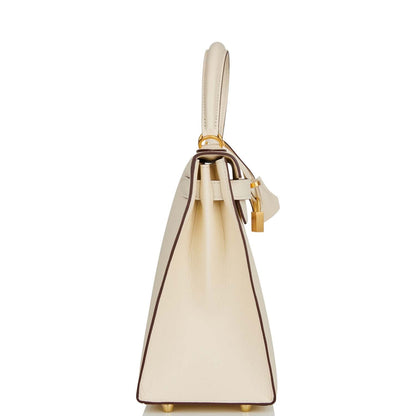 Hermes Special Order (HSS) Kelly 28 Sellier Nata Verso Epsom Brushed Gold Hardware