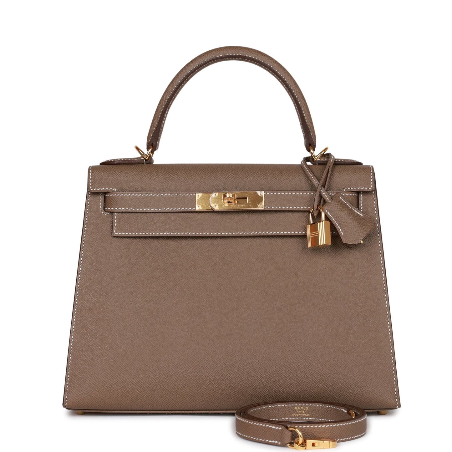 Hermes Kelly 28 Sellier Etoupe Epsom Gold Hardware