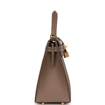 Hermes Kelly 28 Sellier Etoupe Epsom Gold Hardware