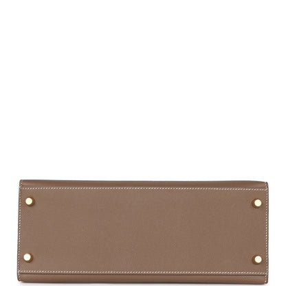 Hermes Kelly 28 Sellier Etoupe Epsom Gold Hardware