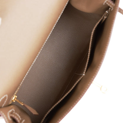 Hermes Kelly 28 Sellier Etoupe Epsom Gold Hardware