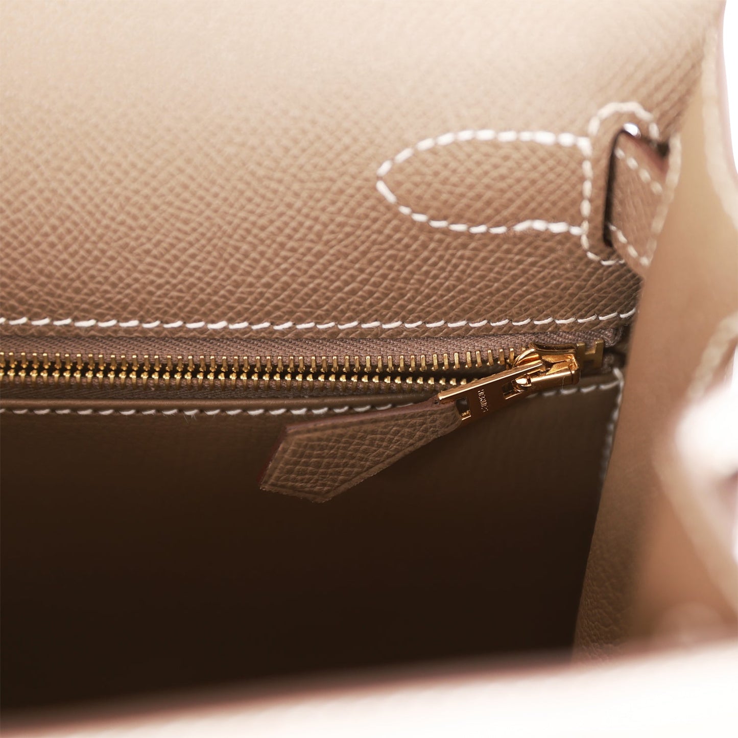 Hermes Kelly 28 Sellier Etoupe Epsom Gold Hardware