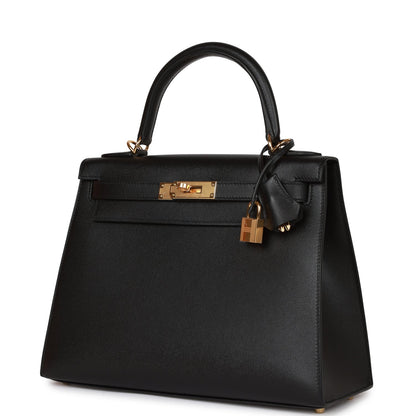 Hermes Kelly 28 Sellier Black Madame Gold Hardware